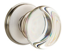 Load image into Gallery viewer, PROVIDENCE GLASS (PC) PASSAGE (HALL/CLOSET) KNOB WITH 2-3/8" BACKSET AND 1/4" ROUND FACEPLATE AND STRIKEPLATE