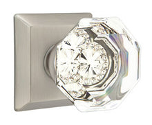 Load image into Gallery viewer, OLD TOWN GLASS (OT) PASSAGE (HALL/CLOSET) KNOB WITH 2-3/8" BACKSET AND 1/4" ROUND FACEPLATE AND STRIKEPLATE