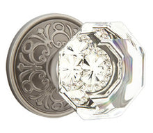 Load image into Gallery viewer, OLD TOWN GLASS (OT) PASSAGE (HALL/CLOSET) KNOB WITH 2-3/8" BACKSET AND 1/4" ROUND FACEPLATE AND STRIKEPLATE