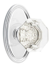 Load image into Gallery viewer, OLD TOWN GLASS (OT) PASSAGE (HALL/CLOSET) KNOB WITH 2-3/8" BACKSET AND 1/4" ROUND FACEPLATE AND STRIKEPLATE