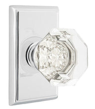 Load image into Gallery viewer, OLD TOWN GLASS (OT) PASSAGE (HALL/CLOSET) KNOB WITH 2-3/8" BACKSET AND 1/4" ROUND FACEPLATE AND STRIKEPLATE