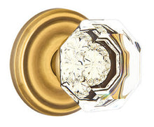 Load image into Gallery viewer, OLD TOWN GLASS (OT) PASSAGE (HALL/CLOSET) KNOB WITH 2-3/8" BACKSET AND 1/4" ROUND FACEPLATE AND STRIKEPLATE