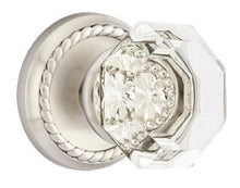 Load image into Gallery viewer, OLD TOWN GLASS (OT) PASSAGE (HALL/CLOSET) KNOB WITH 2-3/8" BACKSET AND 1/4" ROUND FACEPLATE AND STRIKEPLATE