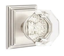 Load image into Gallery viewer, OLD TOWN GLASS (OT) PRIVACY (BED/BATH) KNOB WITH 2-3/8" BACKSET AND 1/4" ROUND FACEPLATE AND STRIKEPLATE