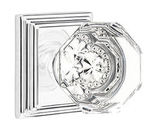 Load image into Gallery viewer, OLD TOWN GLASS (OT) PRIVACY (BED/BATH) KNOB WITH 2-3/8" BACKSET AND 1/4" ROUND FACEPLATE AND STRIKEPLATE