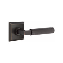 Load image into Gallery viewer, L-SQUARE KNURLED (LS.KN) PASSAGE (HALL/CLOSET) LEVER WITH 2-3/8" BACKSET AND 1/4" ROUND FACEPLATE AND STRIKEPLATE