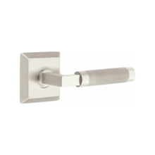 Load image into Gallery viewer, L-SQUARE KNURLED (LS.KN) PASSAGE (HALL/CLOSET) LEVER WITH 2-3/8" BACKSET AND 1/4" ROUND FACEPLATE AND STRIKEPLATE