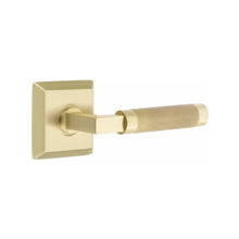 Load image into Gallery viewer, L-SQUARE KNURLED (LS.KN) PASSAGE (HALL/CLOSET) LEVER WITH 2-3/8" BACKSET AND 1/4" ROUND FACEPLATE AND STRIKEPLATE