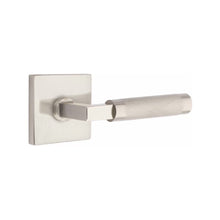 Load image into Gallery viewer, L-SQUARE KNURLED (LS.KN) PASSAGE (HALL/CLOSET) LEVER WITH 2-3/8" BACKSET AND 1/4" ROUND FACEPLATE AND STRIKEPLATE