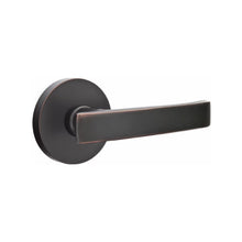 Load image into Gallery viewer, GENEVA (GV) PRIVACY (BED/BATH) LEVER WITH 2-3/8" BACKSET AND 1/4" ROUND FACEPLATE AND STRIKEPLATE