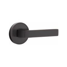 Load image into Gallery viewer, DUMONT (DT) PRIVACY (BED/BATH) LEVER WITH 2-3/8" BACKSET AND 1/4" ROUND FACEPLATE AND STRIKEPLATE