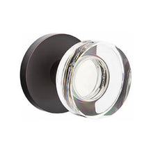 Load image into Gallery viewer, MODERN DISC GLASS (MDC) PRIVACY (BED/BATH) KNOB WITH 2-3/8" BACKSET AND 1/4" ROUND FACEPLATE AND STRIKEPLATE