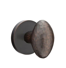 Load image into Gallery viewer, HAMMERED EGG (HE) PRIVACY (BED/BATH) KNOB WITH 2-3/8" BACKSET AND 1/4" ROUND FACEPLATE AND STRIKEPLATE