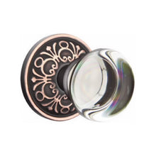 Load image into Gallery viewer, PROVIDENCE GLASS (PC) PRIVACY (BED/BATH) KNOB WITH 2-3/8" BACKSET AND 1/4" ROUND FACEPLATE AND STRIKEPLATE