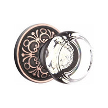 Load image into Gallery viewer, GEORGETOWN GLASS (GT) PRIVACY (BED/BATH) KNOB WITH 2-3/8" BACKSET AND 1/4" ROUND FACEPLATE AND STRIKEPLATE