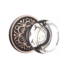 Load image into Gallery viewer, GEORGETOWN GLASS (GT) PASSAGE (HALL/CLOSET) KNOB WITH 2-3/8" BACKSET AND 1/4" ROUND FACEPLATE AND STRIKEPLATE