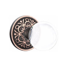 Load image into Gallery viewer, BRISTOL GLASS (BL) PASSAGE (HALL/CLOSET) KNOB WITH 2-3/8" BACKSET AND 1/4" ROUND FACEPLATE AND STRIKEPLATE WITH TRADITIONAL ROSETTE