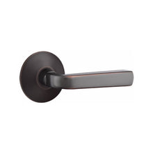Load image into Gallery viewer, SION (SIO) PRIVACY (BED/BATH) LEVER WITH 2-3/8" BACKSET AND 1/4" ROUND FACEPLATE AND STRIKEPLATE