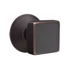 Load image into Gallery viewer, SQUARE (SQU) PASSAGE (HALL/CLOSET) KNOB WITH 2-3/8" BACKSET AND 1/4" ROUND FACEPLATE AND STRIKEPLATE
