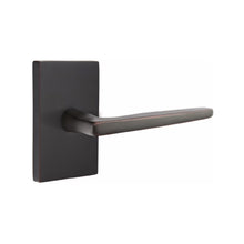 Load image into Gallery viewer, HERMES (HER) PRIVACY (BED/BATH) LEVER WITH 2-3/8" BACKSET AND 1/4" ROUND FACEPLATE AND STRIKEPLATE