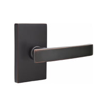 Load image into Gallery viewer, GENEVA (GV) PRIVACY (BED/BATH) LEVER WITH 2-3/8" BACKSET AND 1/4" ROUND FACEPLATE AND STRIKEPLATE