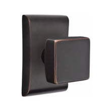 Load image into Gallery viewer, SQUARE (SQU) PASSAGE (HALL/CLOSET) KNOB WITH 2-3/8" BACKSET AND 1/4" ROUND FACEPLATE AND STRIKEPLATE