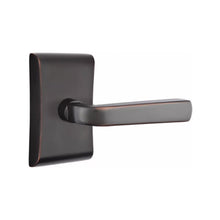Load image into Gallery viewer, SION (SIO) PRIVACY (BED/BATH) LEVER WITH 2-3/8" BACKSET AND 1/4" ROUND FACEPLATE AND STRIKEPLATE