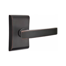 Load image into Gallery viewer, GENEVA (GV) PRIVACY (BED/BATH) LEVER WITH 2-3/8" BACKSET AND 1/4" ROUND FACEPLATE AND STRIKEPLATE