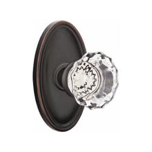 Load image into Gallery viewer, ASTORIA GLASS (AS) PASSAGE (HALL/CLOSET) KNOB WITH 2-3/8" BACKSET AND 1/4" ROUND FACEPLATE AND STRIKEPLATE