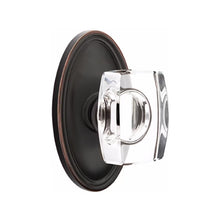 Load image into Gallery viewer, WINDSOR GLASS (WS) PASSAGE (HALL/CLOSET) KNOB WITH 2-3/8" BACKSET AND 1/4" ROUND FACEPLATE AND STRIKEPLATE WITH TRADITIONAL ROSETTE