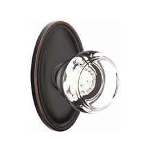 Load image into Gallery viewer, GEORGETOWN GLASS (GT) PRIVACY (BED/BATH) KNOB WITH 2-3/8" BACKSET AND 1/4" ROUND FACEPLATE AND STRIKEPLATE