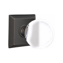 Load image into Gallery viewer, BRISTOL GLASS (BL) PASSAGE (HALL/CLOSET) KNOB WITH 2-3/8" BACKSET AND 1/4" ROUND FACEPLATE AND STRIKEPLATE WITH TRADITIONAL ROSETTE