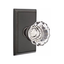 Load image into Gallery viewer, ASTORIA GLASS (AS) PASSAGE (HALL/CLOSET) KNOB WITH 2-3/8" BACKSET AND 1/4" ROUND FACEPLATE AND STRIKEPLATE