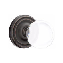Load image into Gallery viewer, BRISTOL GLASS (BL) PRIVACY (BED/ BATH) KNOB WITH 2-3/8" BACKSET AND 1/4" ROUND FACEPLATE AND STRIKEPLATE WITH TRADITIONAL ROSETTE