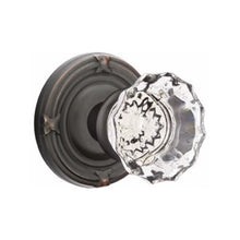 Load image into Gallery viewer, ASTORIA GLASS (AS) PASSAGE (HALL/CLOSET) KNOB WITH 2-3/8" BACKSET AND 1/4" ROUND FACEPLATE AND STRIKEPLATE