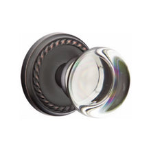 Load image into Gallery viewer, PROVIDENCE GLASS (PC) PRIVACY (BED/BATH) KNOB WITH 2-3/8" BACKSET AND 1/4" ROUND FACEPLATE AND STRIKEPLATE