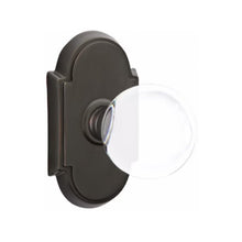 Load image into Gallery viewer, BRISTOL GLASS (BL) PASSAGE (HALL/CLOSET) KNOB WITH 2-3/8" BACKSET AND 1/4" ROUND FACEPLATE AND STRIKEPLATE WITH TRADITIONAL ROSETTE