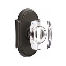 Load image into Gallery viewer, WINDSOR GLASS (WS) PRIVACY (BED/BATH) KNOB WITH 2-3/8" BACKSET AND 1/4" ROUND FACEPLATE AND STRIKEPLATE WITH TRADITIONAL ROSETTE