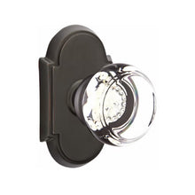 Load image into Gallery viewer, GEORGETOWN GLASS (GT) PRIVACY (BED/BATH) KNOB WITH 2-3/8" BACKSET AND 1/4" ROUND FACEPLATE AND STRIKEPLATE