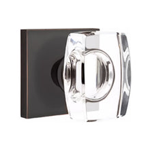 Load image into Gallery viewer, WINDSOR GLASS (WS) PRIVACY (BED/BATH) KNOB WITH 2-3/8" BACKSET AND 1/4" ROUND FACEPLATE AND STRIKEPLATE WITH MODERN ROSETTE