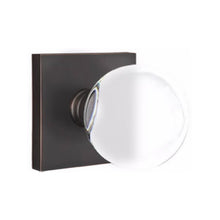 Load image into Gallery viewer, BRISTOL GLASS (BL) PASSAGE (HALL/CLOSET) KNOB WITH 2-3/8" BACKSET AND 1/4" ROUND FACEPLATE AND STRIKEPLATE WITH MODERN ROSETTE