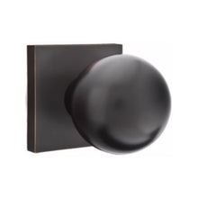 Load image into Gallery viewer, ORB (OR) PRIVACY (BED/BATH) KNOB WITH 2-3/8" BACKSET AND 1/4" ROUND FACEPLATE AND STRIKEPLATE