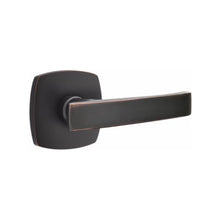Load image into Gallery viewer, GENEVA (GV) PRIVACY (BED/BATH) LEVER WITH 2-3/8" BACKSET AND 1/4" ROUND FACEPLATE AND STRIKEPLATE