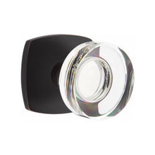 Load image into Gallery viewer, MODERN DISC GLASS (MDC) PRIVACY (BED/BATH) KNOB WITH 2-3/8" BACKSET AND 1/4" ROUND FACEPLATE AND STRIKEPLATE