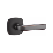Load image into Gallery viewer, SION (SIO) PRIVACY (BED/BATH) LEVER WITH 2-3/8" BACKSET AND 1/4" ROUND FACEPLATE AND STRIKEPLATE