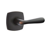 Load image into Gallery viewer, BASEL (BA) PRIVACY (BED/BATH) LEVER WITH 2-3/8" BACKSET AND 1/4" ROUND FACEPLATE AND STRIKEPLATE