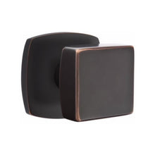 Load image into Gallery viewer, SQUARE (SQU) PRIVACY (BED/BATH) KNOB WITH 2-3/8" BACKSET AND 1/4" ROUND FACEPLATE AND STRIKEPLATE