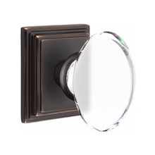 Load image into Gallery viewer, HAMPTON GLASS (HT) PASSAGE (HALL/CLOSET) KNOB WITH 2-3/8" BACKSET AND 1/4" FACEPLATE AND STRIKEPLATE WITH TRADITIONAL ROSETTE