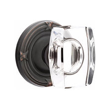 Load image into Gallery viewer, WINDSOR GLASS (WS) PASSAGE (HALL/CLOSET) KNOB WITH 2-3/8" BACKSET AND 1/4" ROUND FACEPLATE AND STRIKEPLATE WITH TRADITIONAL ROSETTE