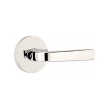 Load image into Gallery viewer, SION (SIO) PRIVACY (BED/BATH) LEVER WITH 2-3/8" BACKSET AND 1/4" ROUND FACEPLATE AND STRIKEPLATE